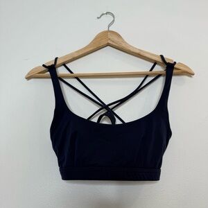 Buffbunny Strappy Minimal Coverage Navy Blue Stretchy Sports Bra size XS